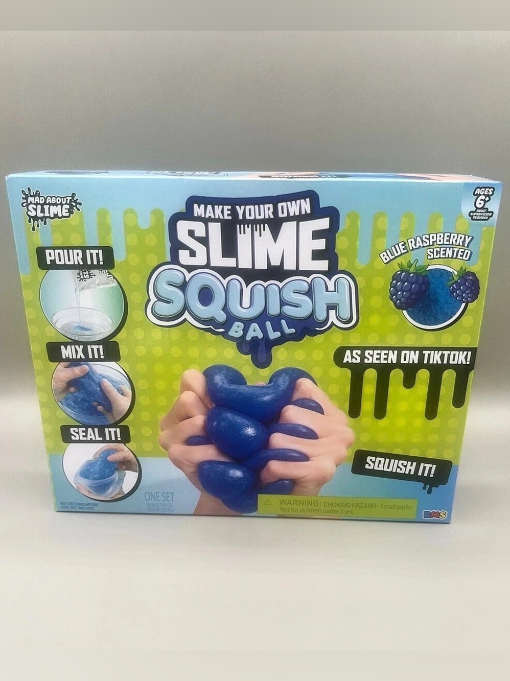 RMS Mad About Slime Make Your Own Slime Squish Ball 🫐 Blue Raspberry Scented NEW